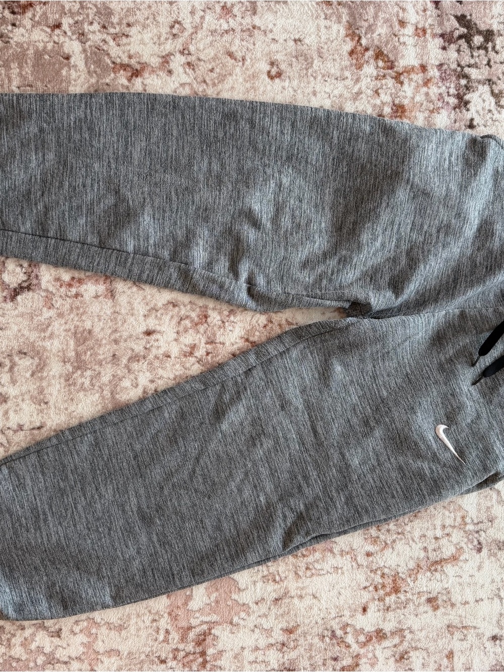 Nike Kids Grey Heather Joggers with White Swoosh